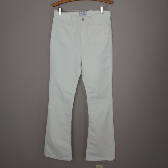 Gap 70's Flare Hi Rise Ivory Frost Corduroy Pants Size 30T NWOT - Picture 11 of 11